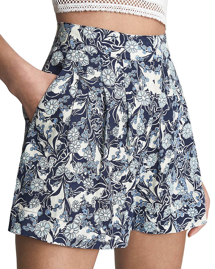 Sky Printed Linen Shorts